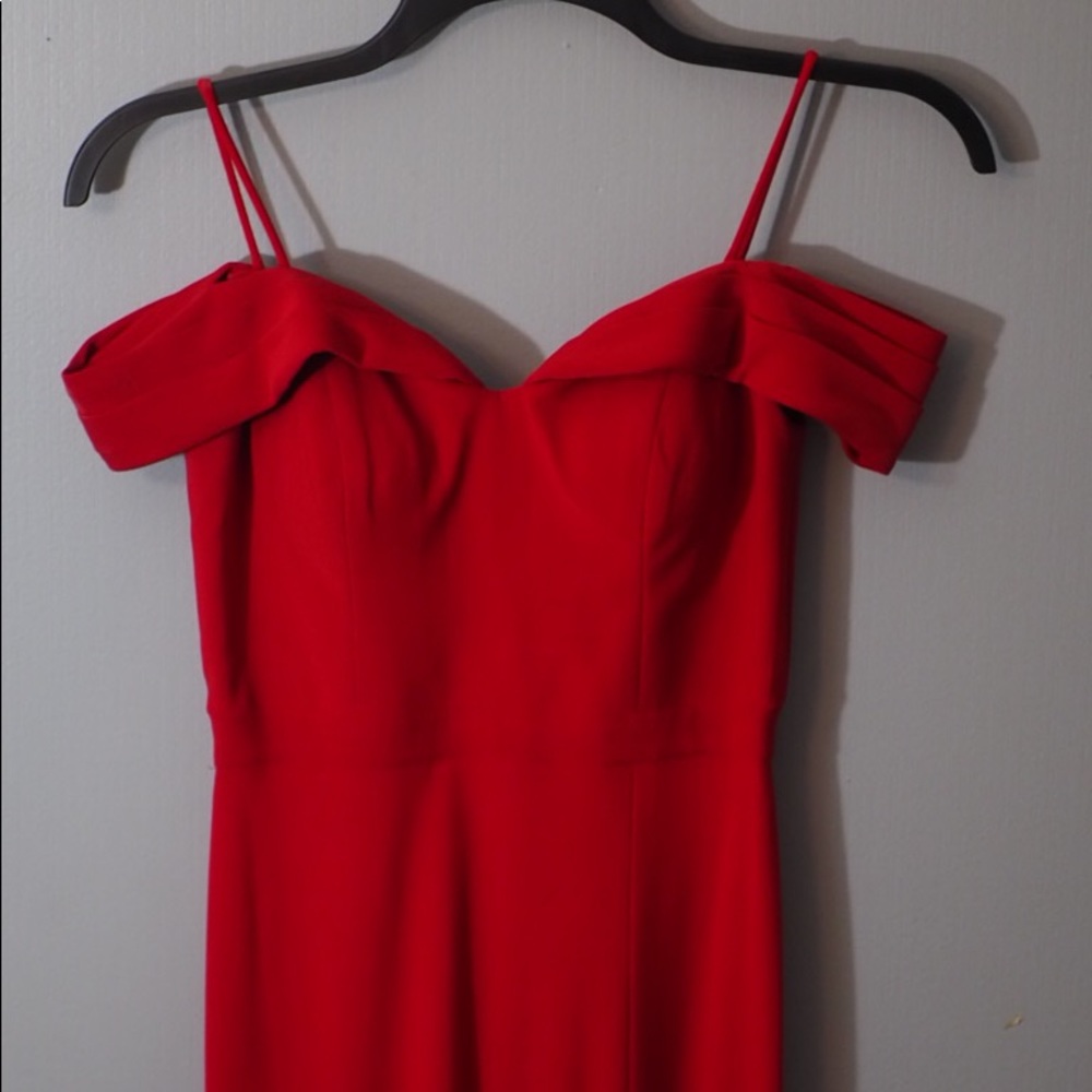 Red Off the Shoulder Formal Dress